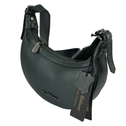 Сумка-напівмісяць жіноча шкіряна Tony Bellucci 0400-1005 темно-зелена