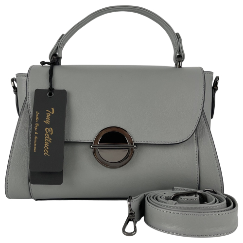 Сумка жіноча шкіряна Tony Bellucci 0551-1031 світло-сіра