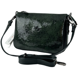 Сумка женская кожаная лакированная Karya 5069 зеленая