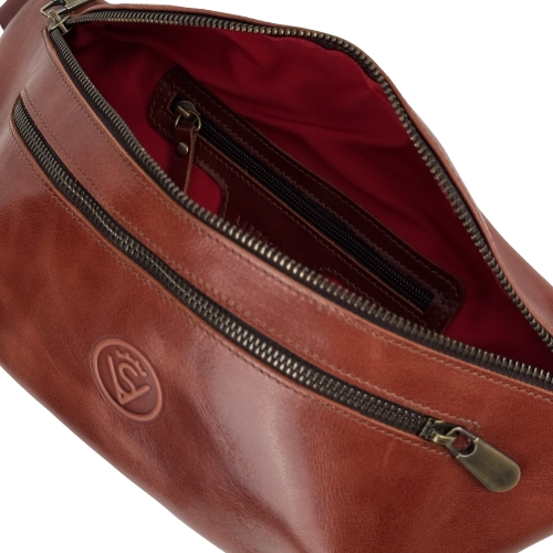 Сумка крос боді чоловіча шкіряна Vittorio Safino VS 055 коньяк Кентуккі