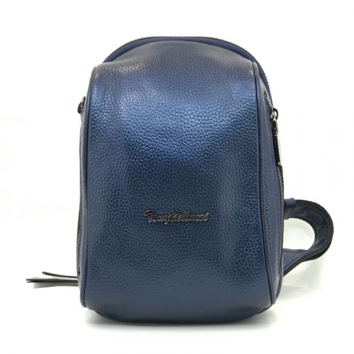 Сумка через плечо женская кожаная Tony Bellucci 0348 синяя металик