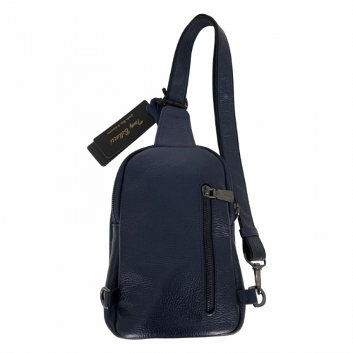 Сумка через плечо женская кожаная Tony Bellucci 0348 синяя металик