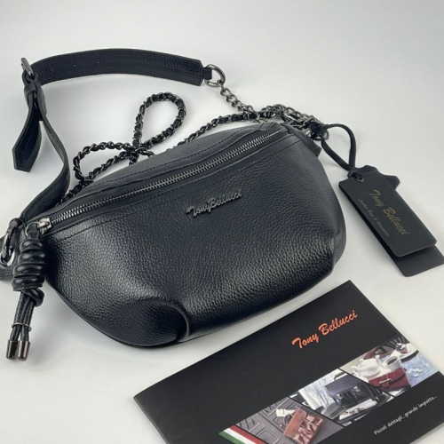 ​Сумка крос-боді жіноча шкіряна Tony Bellucci 0398-281 чорна