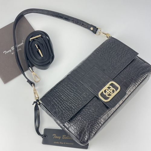 Сумка жіноча шкіряна Tony Bellucci 0523-356 чорна