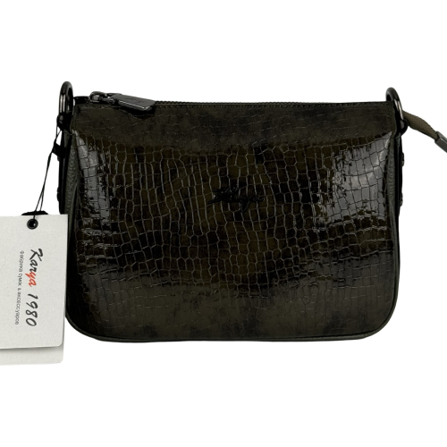 Сумка женская кожаная лакированная Karya 5069 хаки