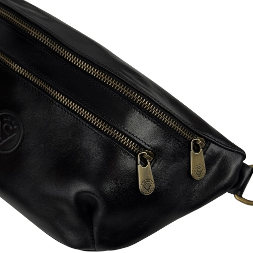 Сумка крос боді чоловіча шкіряна Vittorio Safino VS 055 чорна Кентуккі