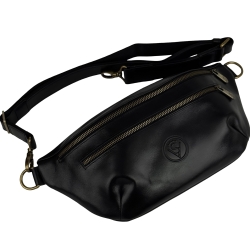 Сумка крос боді чоловіча шкіряна Vittorio Safino VS 055 чорна Кентуккі