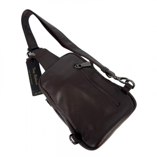 Сумка через плече жіноча шкіряна Tony Bellucci 0348 коричнева