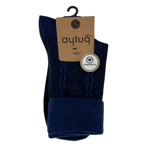 Шкарпетки жіночі Aytug 45019 Lambswool високі сині Size 36-40