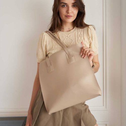 Сумка-шопер жіноча WeLassie 11909 Маель бежева