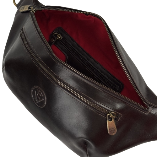 Сумка крос боді чоловіча шкіряна Vittorio Safino VS 055 коричнева Кентуккі