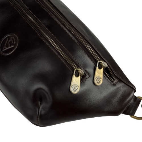 Сумка крос боді чоловіча шкіряна Vittorio Safino VS 055 коричнева Кентуккі