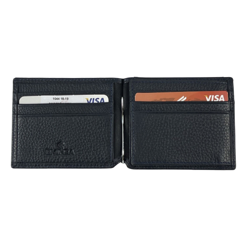 Кошелек-зажим для денег мужской кожаный Eminsa 1044 18-19 темно-синий