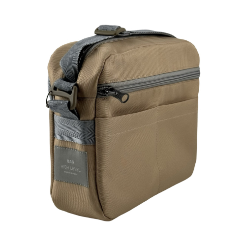 Сумка крос-боді жіноча з вологовідштовхувальної тканини High Level карамельна