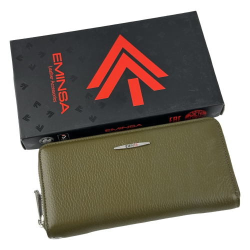 Кошелек женский кожаный Eminsa 2159 18-36 оливковый