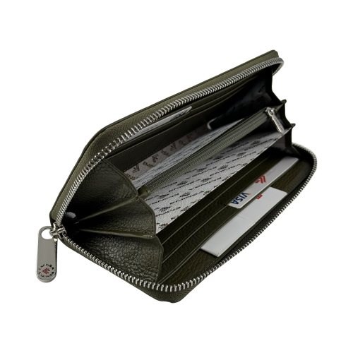 Кошелек женский кожаный Eminsa 2159 18-36 оливковый