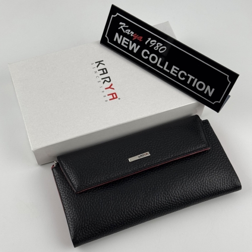 Кошелек женский кожаный Karya 1173-45-46 черный (внутри красный)