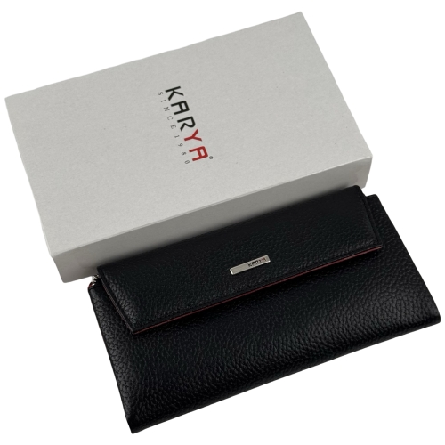 Кошелек женский кожаный Karya 1173-45-46 черный (внутри красный)