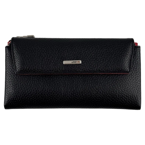 Кошелек женский кожаный Karya 1173-45-46 черный (внутри красный)