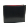 Кошелек мужской кожаный гладкий Bond 540-1-8 черный (внутри красный)