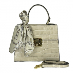 Сумка женская кожаная Genuine Leather 85123CC бежевая