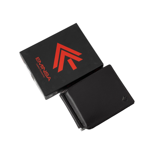Кошелек-зажим для денег мужской кожаный Eminsa 1044 12-3 темно-коричневый