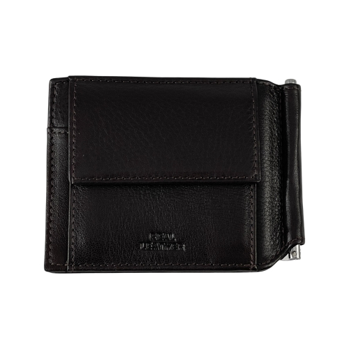 Кошелек-зажим для денег мужской кожаный Eminsa 1044 12-3 темно-коричневый