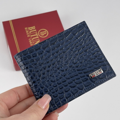 Кошелек-зажим для денег мужской кожаный Butun 243-002 034 синий