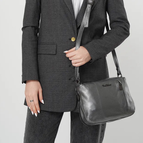 Сумка жіноча шкіряна Tony Bellucci 0073-1033 срібна