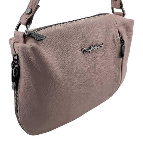 Сумка жіноча шкіряна Tony Bellucci 0073-202 світло-рожева