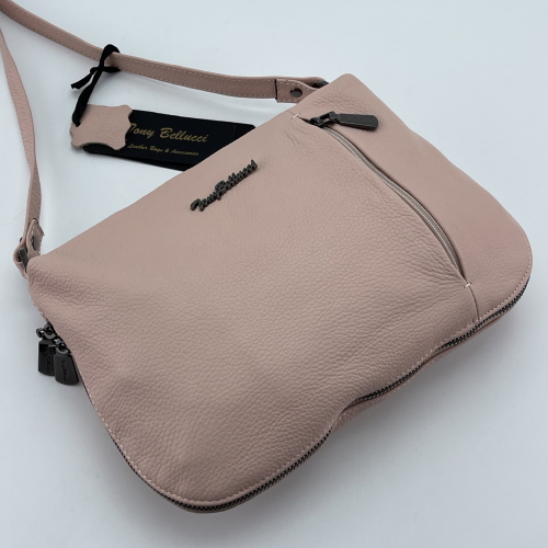 Сумка жіноча шкіряна Tony Bellucci 0073-202 світло-рожева