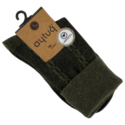 Шкарпетки жіночі Aytug 45019 Lambswool високі хакі Size 36-40