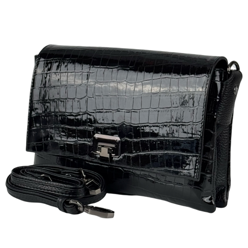 Сумка жіноча шкіряна лакована Karya 5073-06 чорна