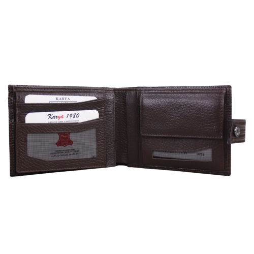 Гаманець чоловічий шкіряний Karya 0456-077 темно-коричневий