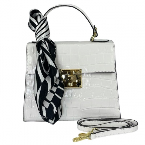 ​Сумка жіноча шкіряна Genuine Leather 85123CC біла