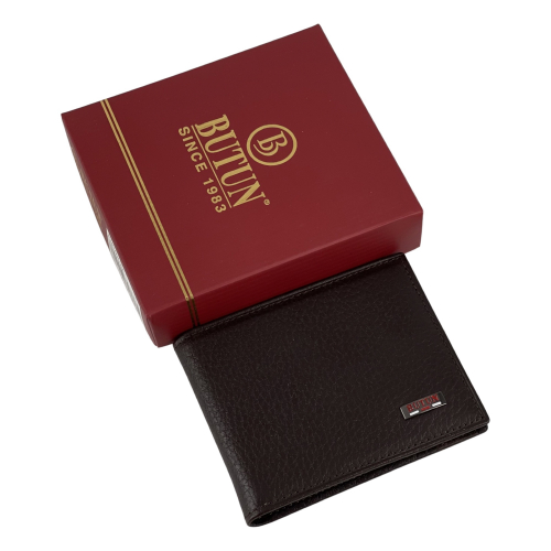 Кошелек-зажим для денег мужской кожаный Butun 243-004 004 коричневый