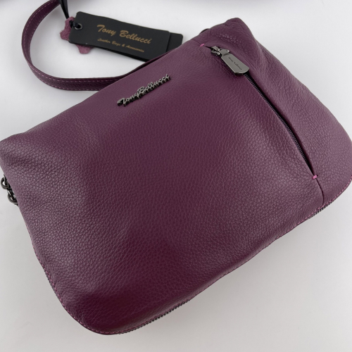 Сумка жіноча шкіряна Tony Bellucci 0073-287 лілова