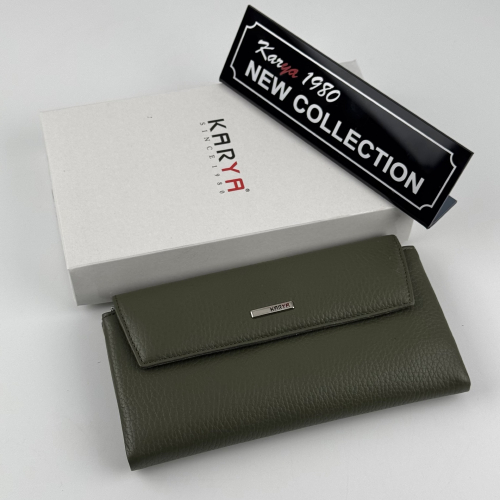 Кошелек женский кожаный Karya 1173-084 хаки