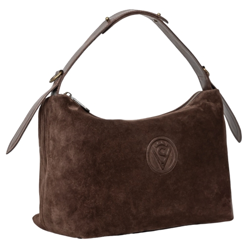 Сумка жіноча замшева Vittorio Safino VSL 043 коричнева (ручка шкіра Вінтаж)
