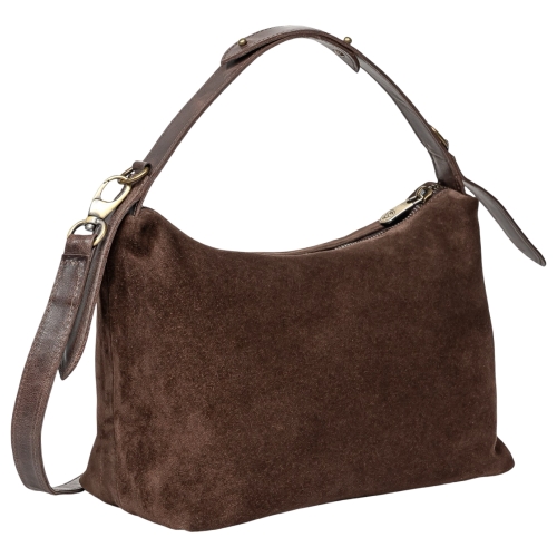 Сумка жіноча замшева Vittorio Safino VSL 043 коричнева (ручка шкіра Вінтаж)