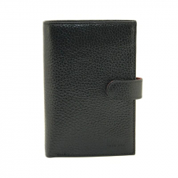 Гаманець чоловічий шкіряний гладкий Bond 509-281-282 чорний (всередині червоний)