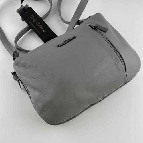 Сумка жіноча шкіряна Tony Bellucci 0073-10 світло-сіра