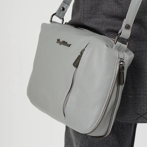 Сумка жіноча шкіряна Tony Bellucci 0073-10 світло-сіра