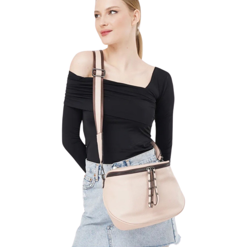 Сумка жіноча шкіряна Tony Bellucci 0258-202 світло-рожева