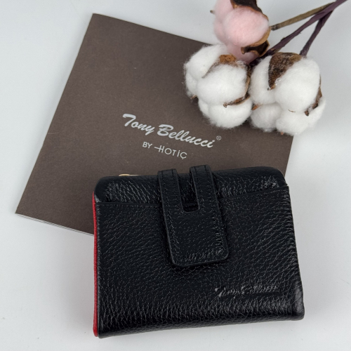 Кошелек женский кожаный Tony Bellucci T898-281-282 черный (красный внутри)