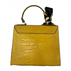 Сумка женская кожаная Genuine Leather 85123CC желто-лимонная