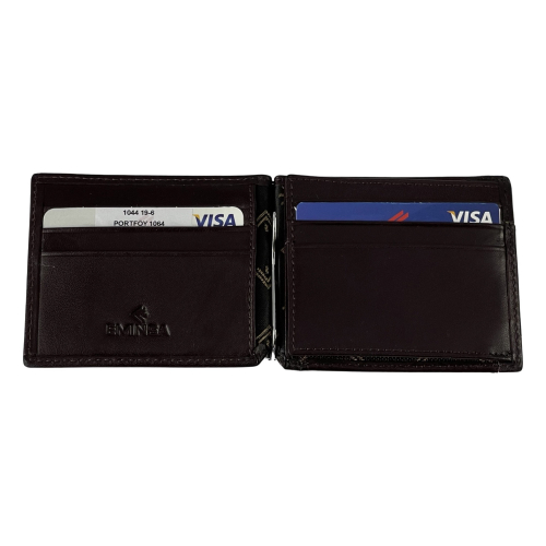 Гаманець-затискач для грошей чоловічий шкіряний Eminsa 1044 19-6 коричневий