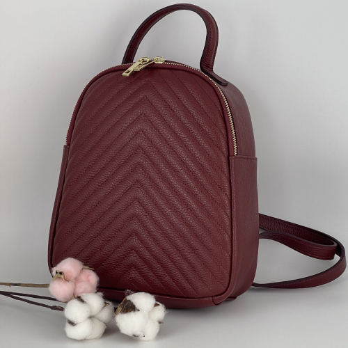 Рюкзак жіночий шкіряний Genuine Leather 955261 винний