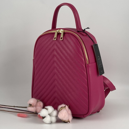 Рюкзак женский кожаный Genuine Leather 955261 фуксия