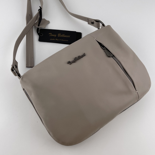 Сумка жіноча шкіряна Tony Bellucci 0073-12 світло-бежева